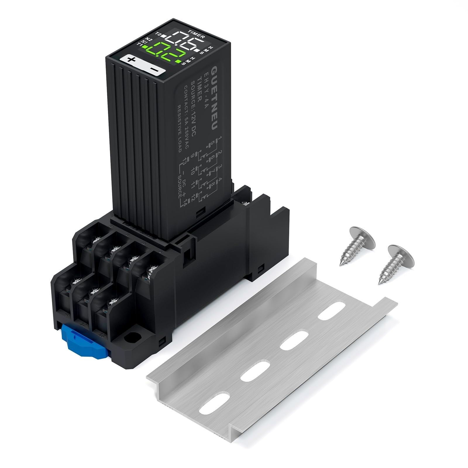 LCD Digital Display Relay, Dual Time Control Delayer With Plug-in Terminal So...