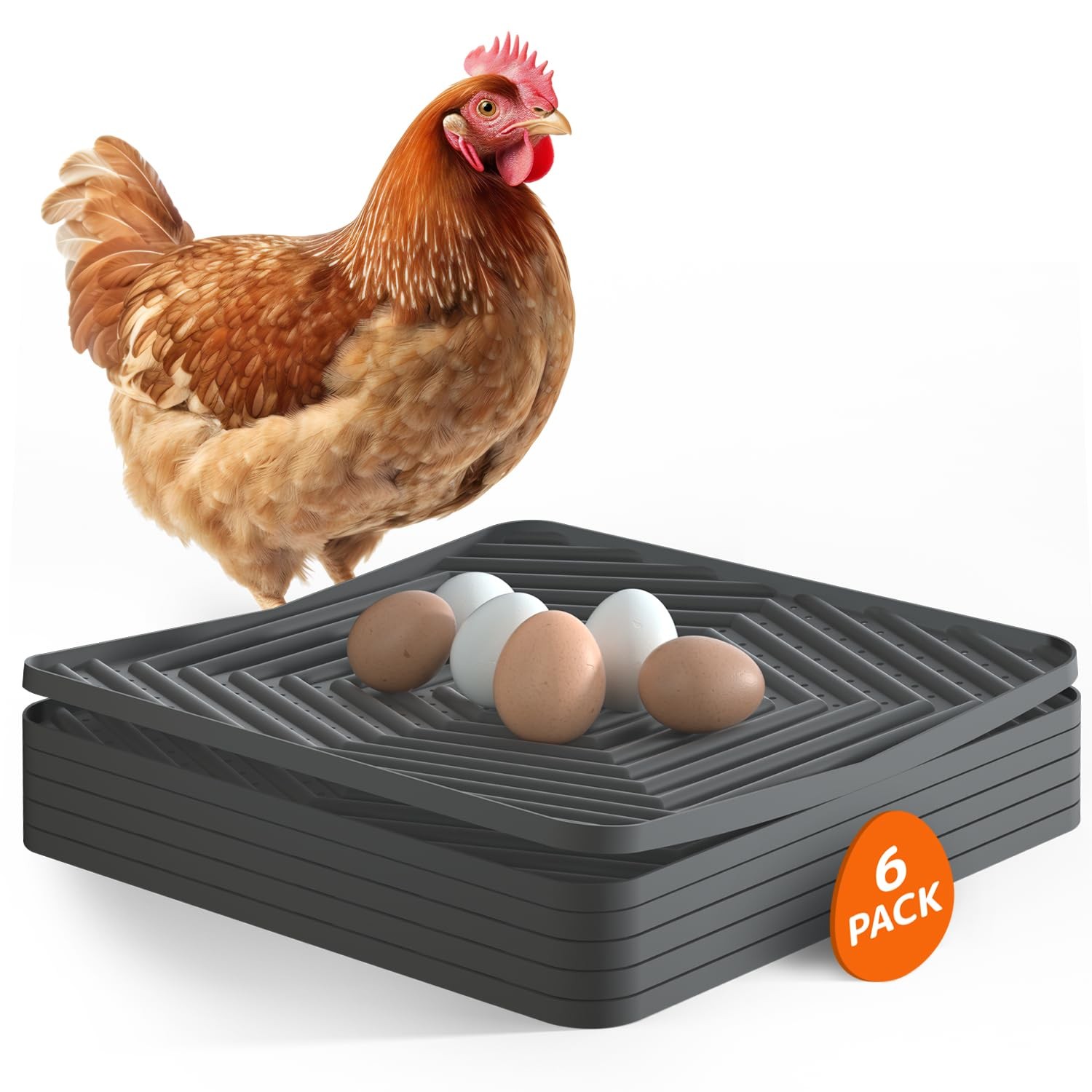 6 PCS Washable Chicken Nesting Pads Coop Bedding Box Liners 12x12 Inch