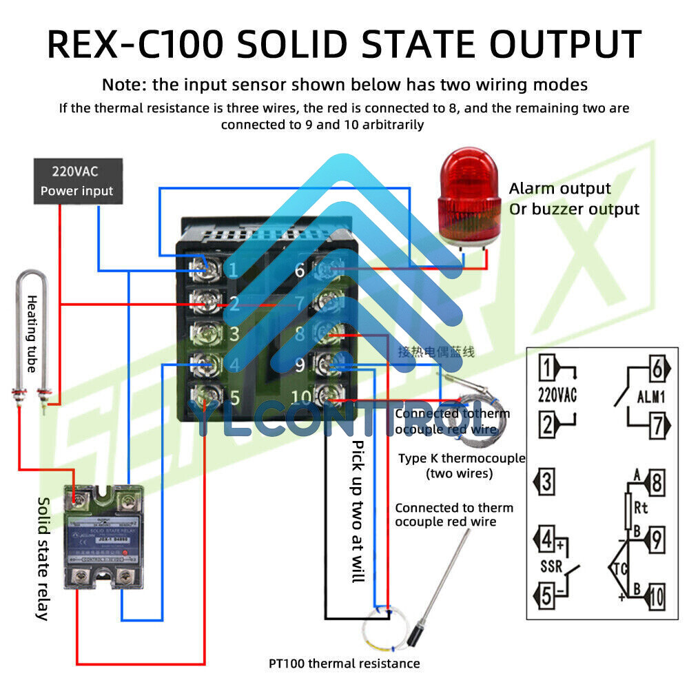 REX-C100 Digital PID Thermostat temperature Controller SSR output K Thermocouple