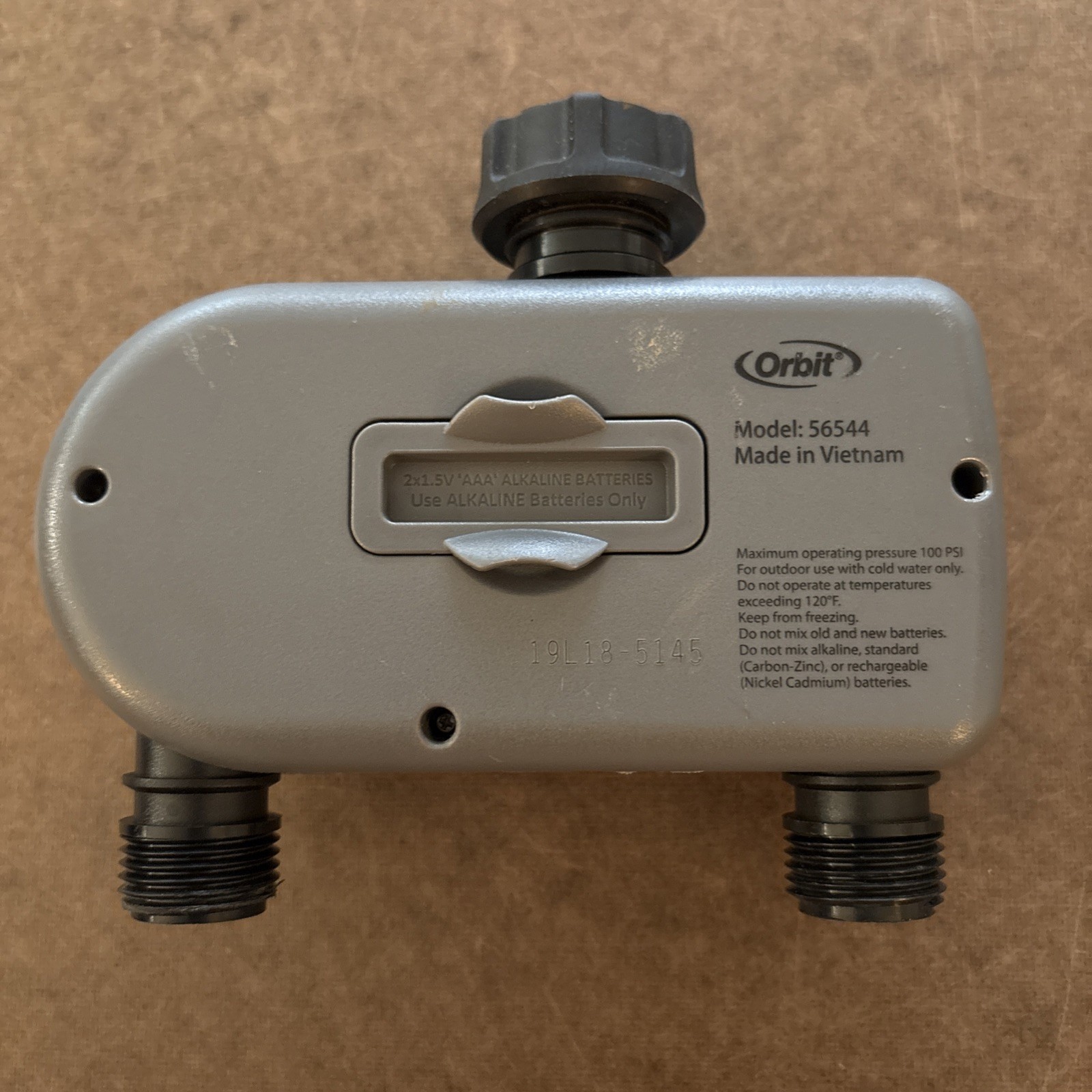 Orbit 1 Dial 2 Outlet Hose Faucet Timer Programmable 56544