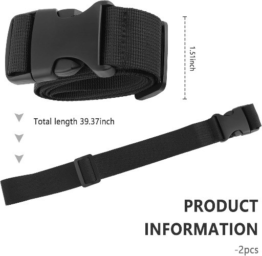 2PCS 39-Inch Adjustable Car Battery Tie Down Strap with Elastic Buckle, Compatib
