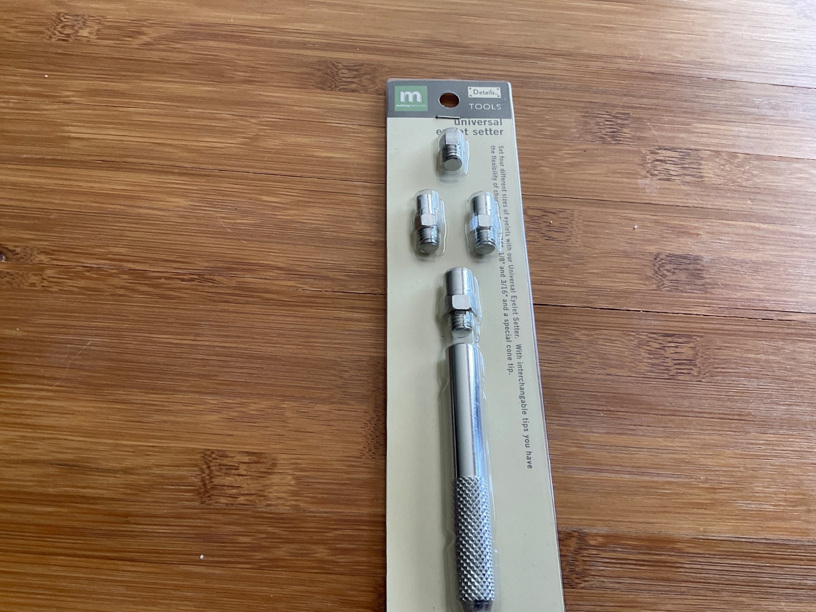 NIP MAKING MEMORIES Tool UNIVERSAL EYELET SETTER - 1/16", 1/8", 3/16" & cone tip