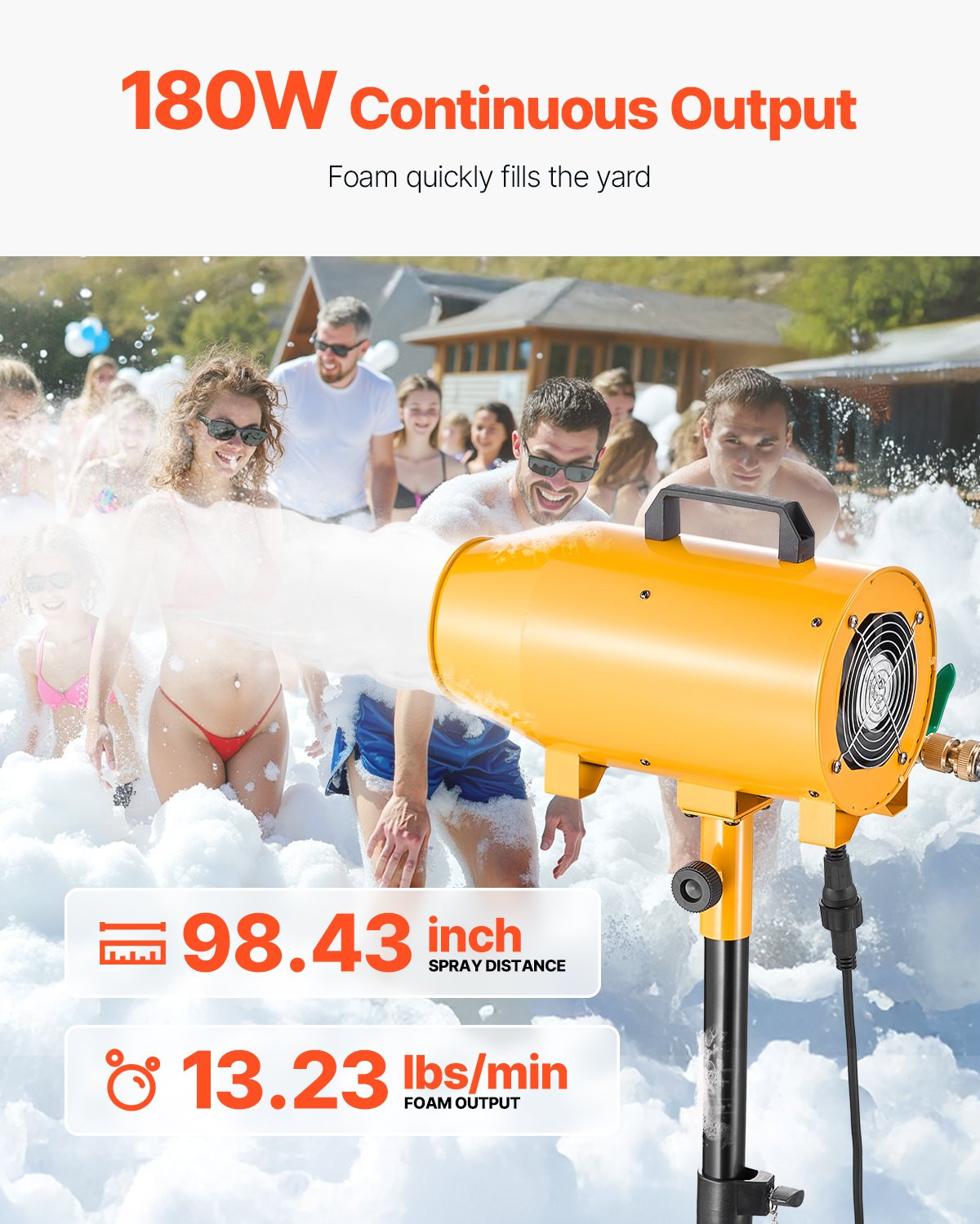 Foam Machine Party Foam Cannon w/ Fan Continuous Foam Output Backyard Events