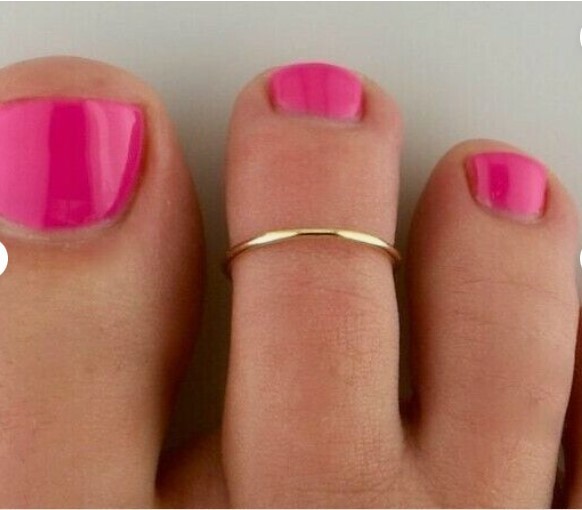 CHRISTMAS GIFT 4 WOMEN'S Solid Metal 925 Silver Dainty Toe Ring 14k Gold Plated