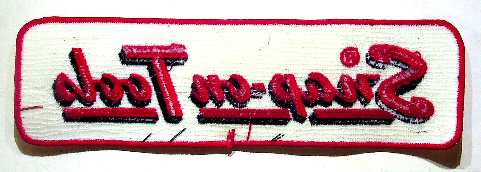 Snap-on Tools Embroidered Patch Red White Iron-On Sew-On Vintage