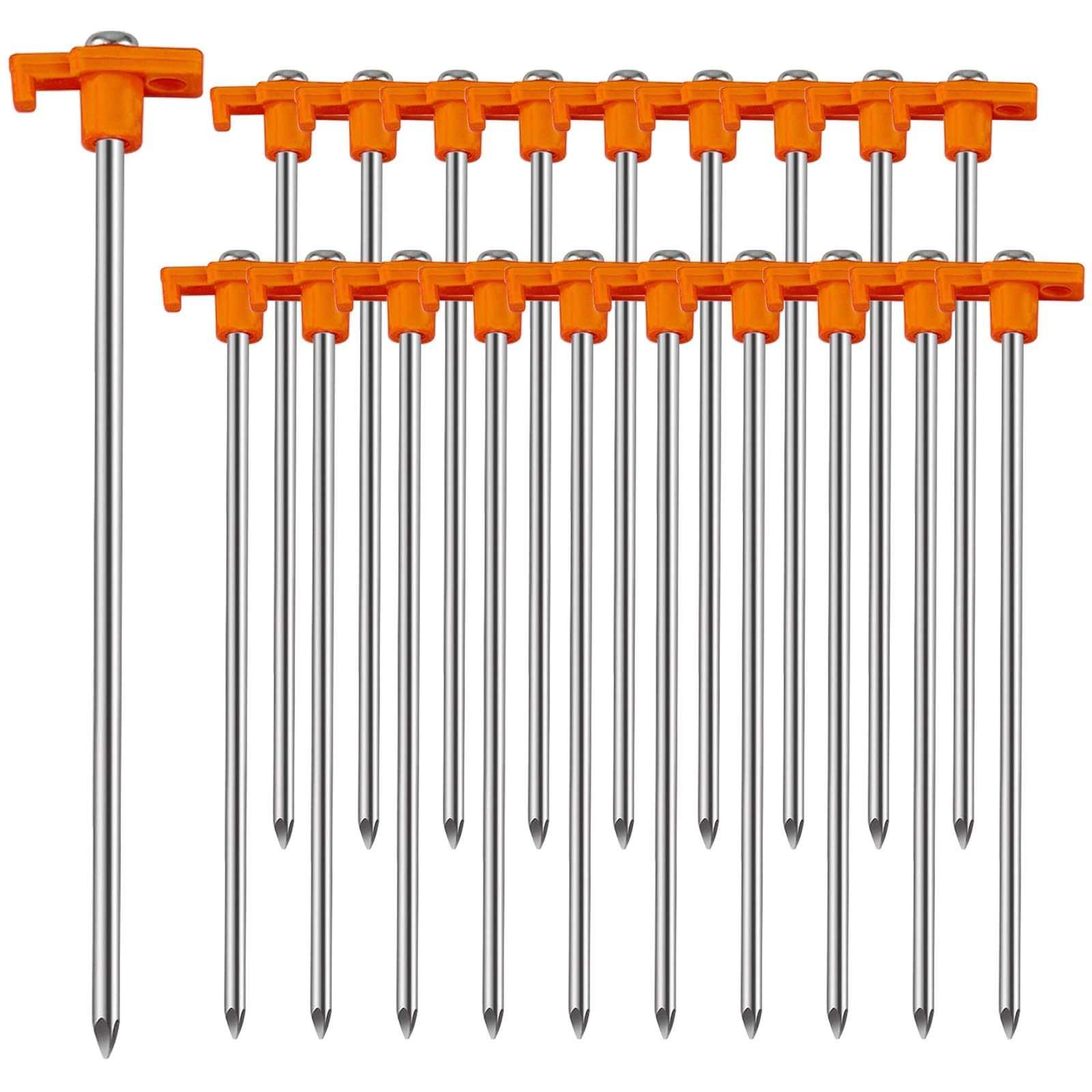 20 Pcs Tent Stakes Heavy Duty Ground Stake for Camping, 10 Inch Galvanized No...