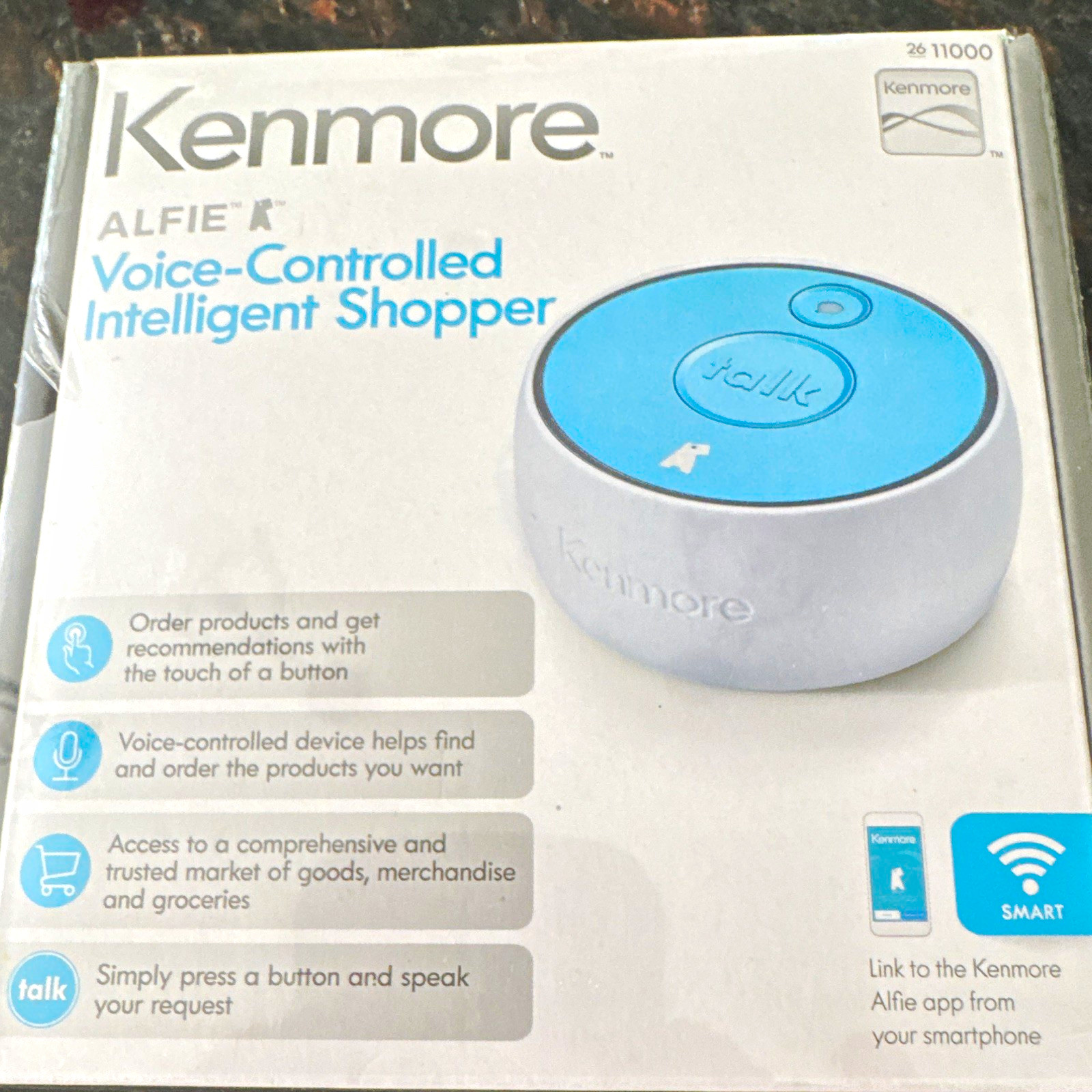 Kenmore Alfie Voice-Controlled Intelligent Shopper Wi-Fi Rechargeable 26-11000