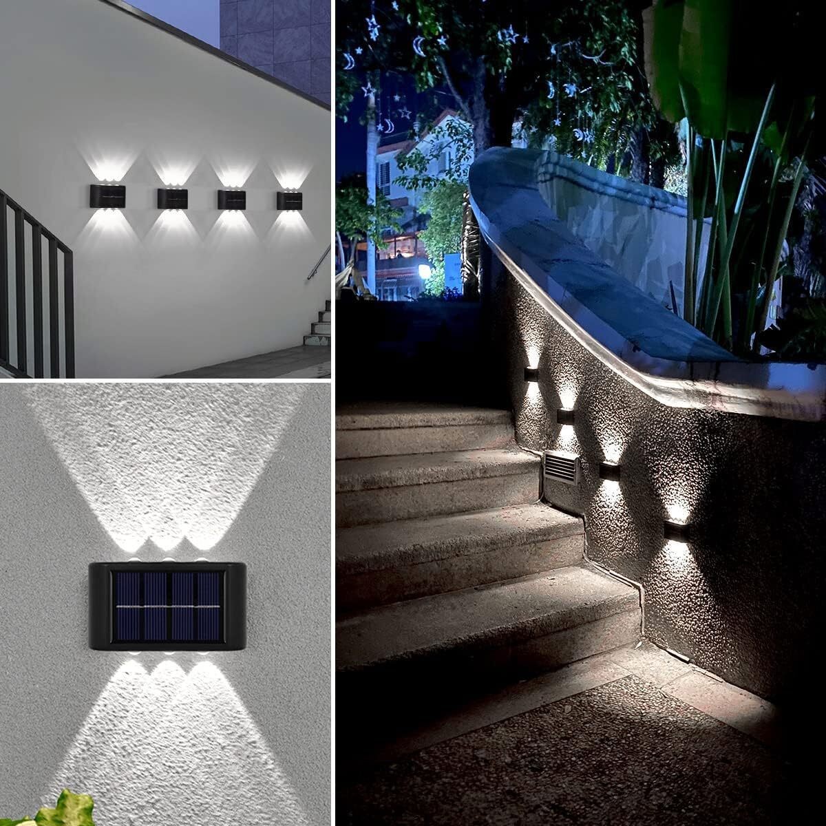 4Pack Solar Wall Lights Outdoor Garden Yard Fence Deck Front Door LED Decor Lamp