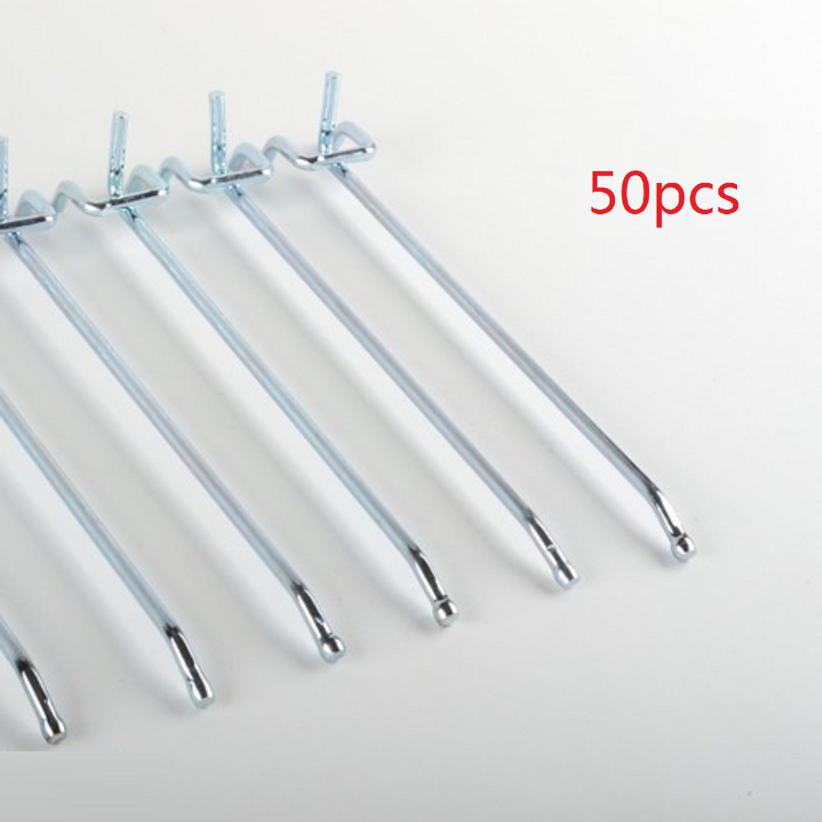 50pcs 8" x 1/4" PEG BOARD HOOKS Shelf Hanger Kit Garage Storage Hanging Set