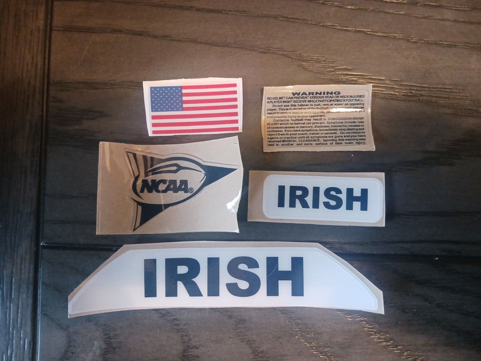 Notre Dame Irish full size Throwback football helmet decals set