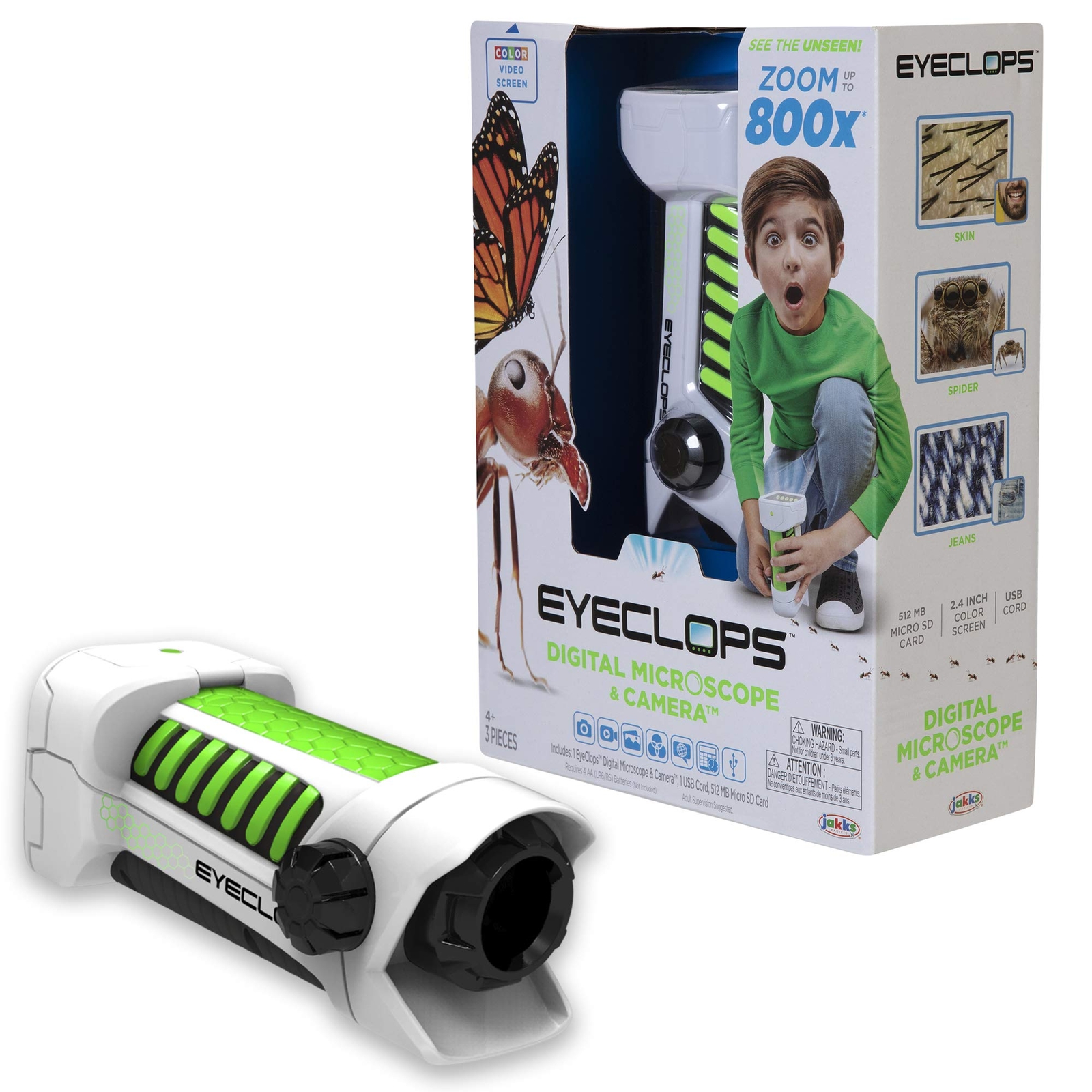 EyeClops Digital Microscope & Camera with Built in Color Screen -800X Zoom-