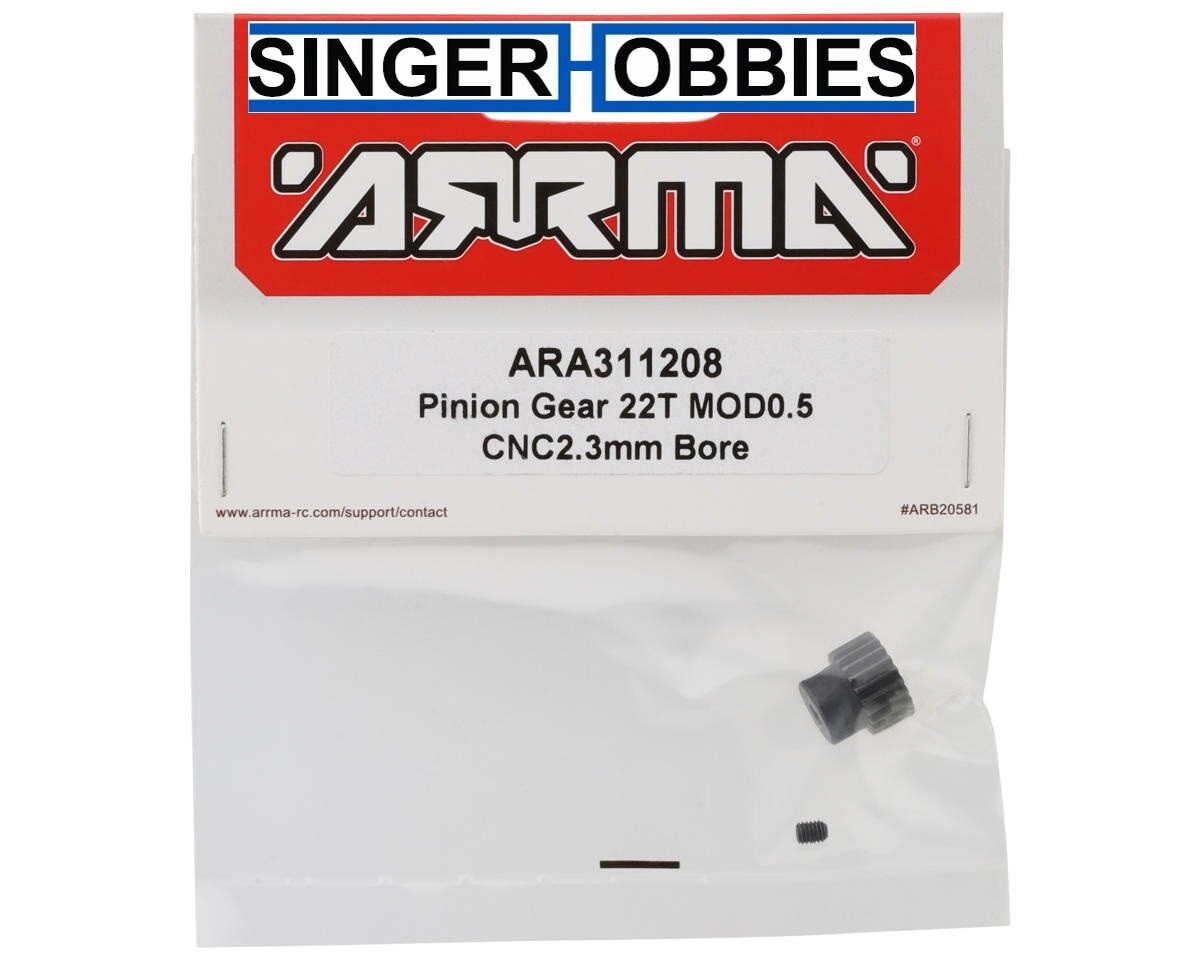 ARRMA ARA311208 Mod 0.5 Pinion Gear (2.3mm Bore) (22T) HH