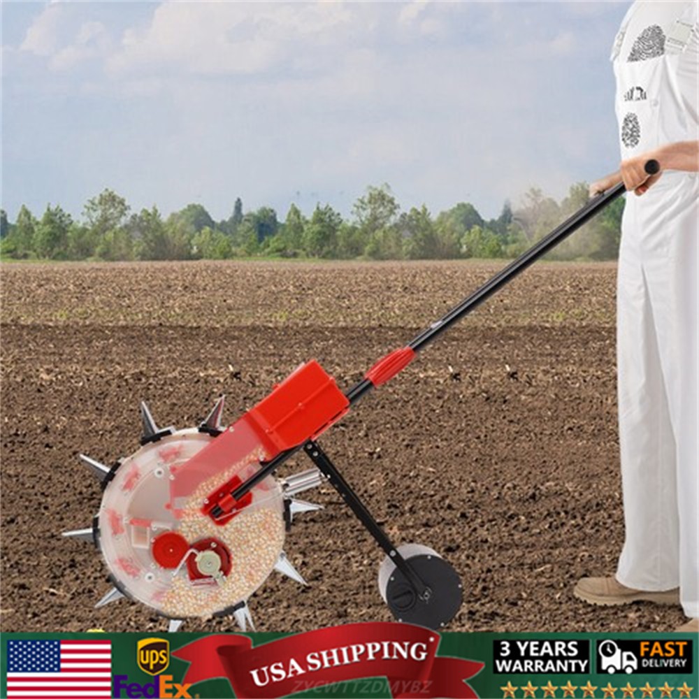 Garden Seeder Metal Precision Garden Push Seeder Walk-Behind Row Crop Planter