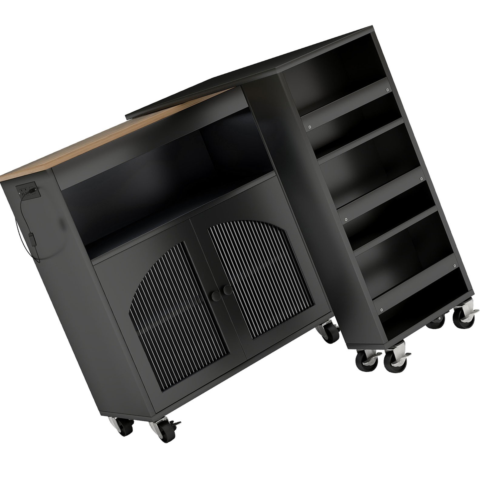 Modern Kitchen Island With Storage Rolling Cart