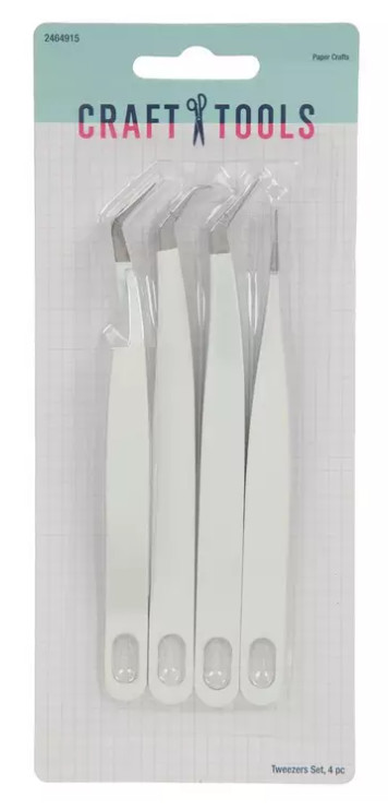 Craft Tweezers - 4 Piece Set New