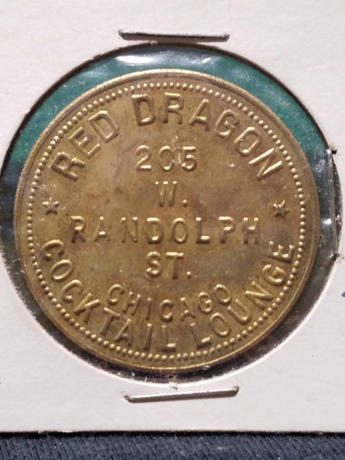 1937 Red Dragon Cocktail Lounge $1 in Drinks Token - Chicago Illinois