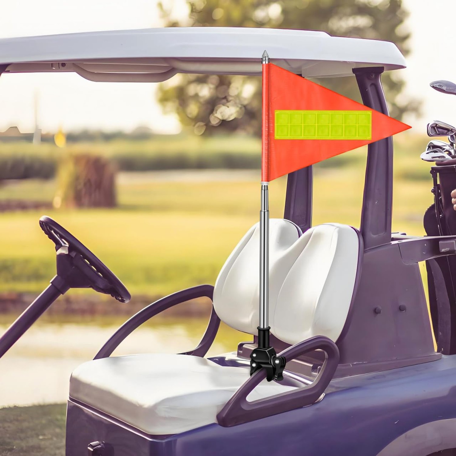 Bike Flag with Pole for Safety, High Visibility Double-sided Reflective Bicyc...