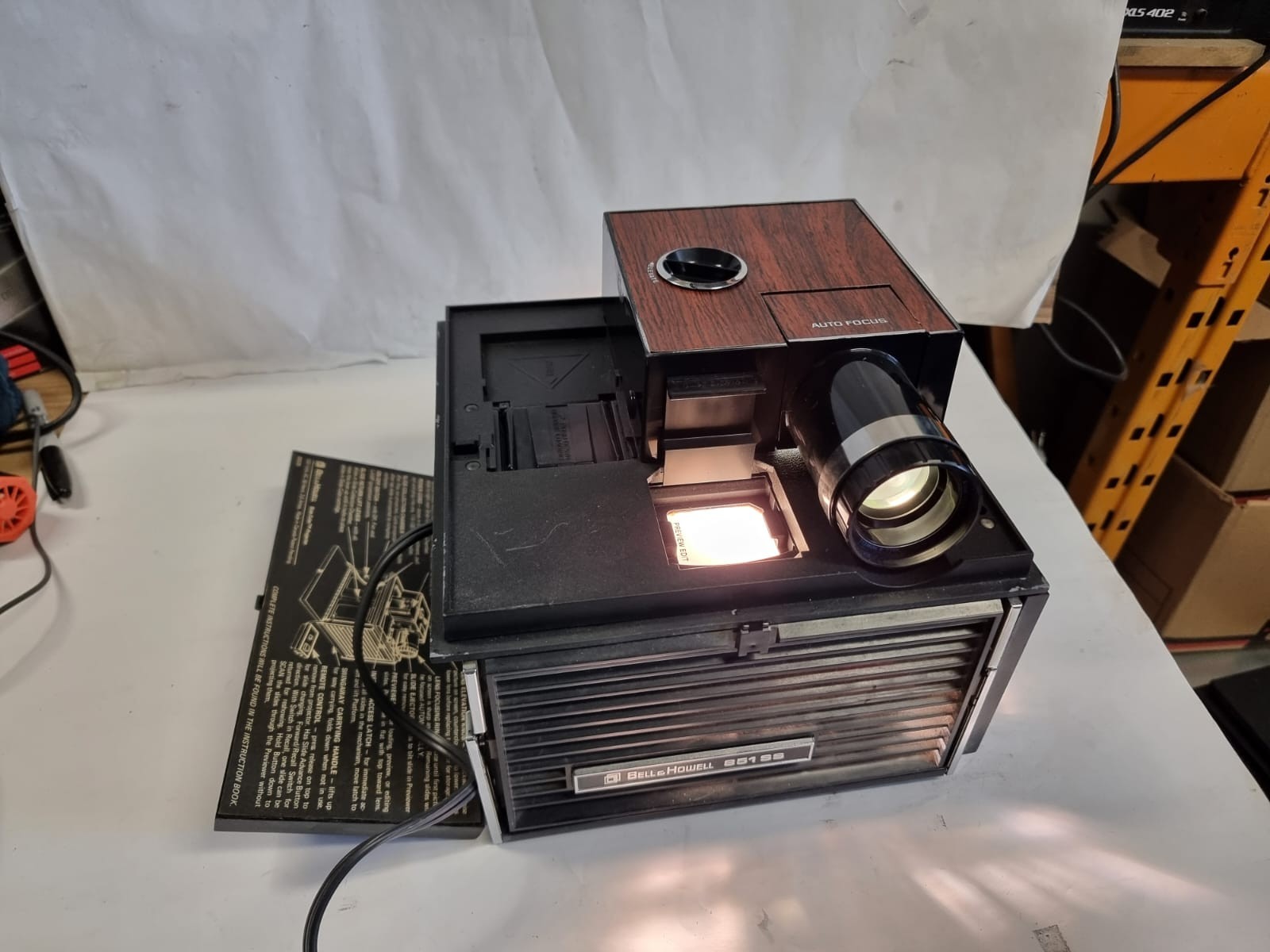 Vintage  Bell & Howell Model 851ss Slide cube projector / Please read