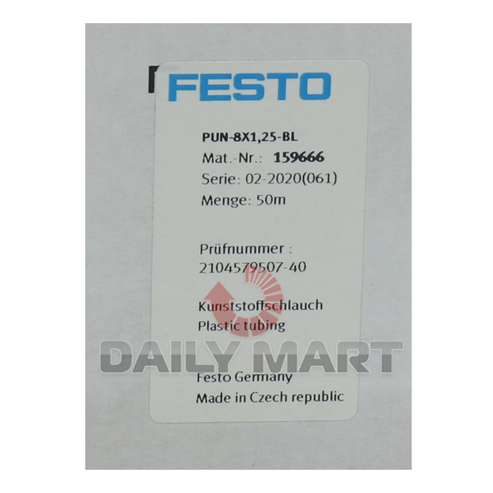 New In Box FESTO PUN-8X1.25-BL 159666 Plastic Tubing Blue