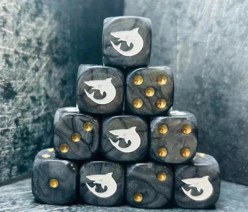 Lunar Sharks, Custom Inspired Dice, ideal for Tabletop Games