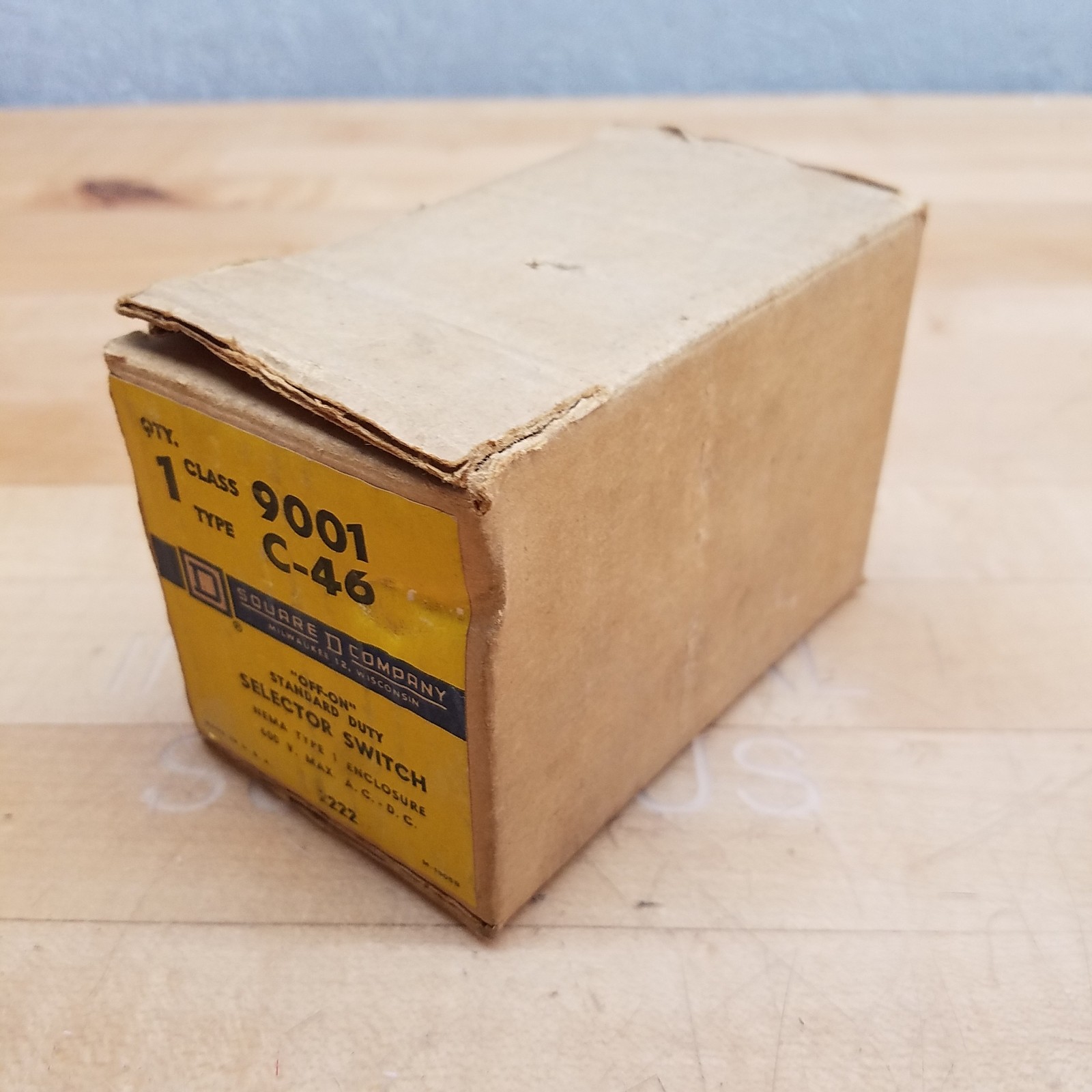 Square D 9001 C-46 Selector Switch, Type 1, 600V - NEW