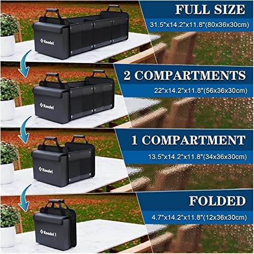 Extra Large Trunk Organizer With Cooler Bag, 3 Compartments Car Organizer,