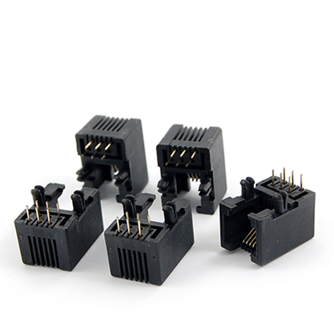 5 Pcs 6P6C 6 Pin RJ11 Modular Connector Telephone PCB Jack Connector