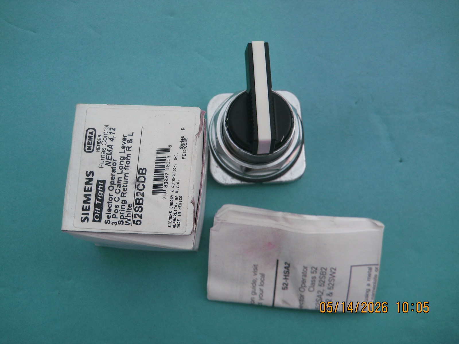 SIEMENS 52SB2CDB Selector Switch Operator