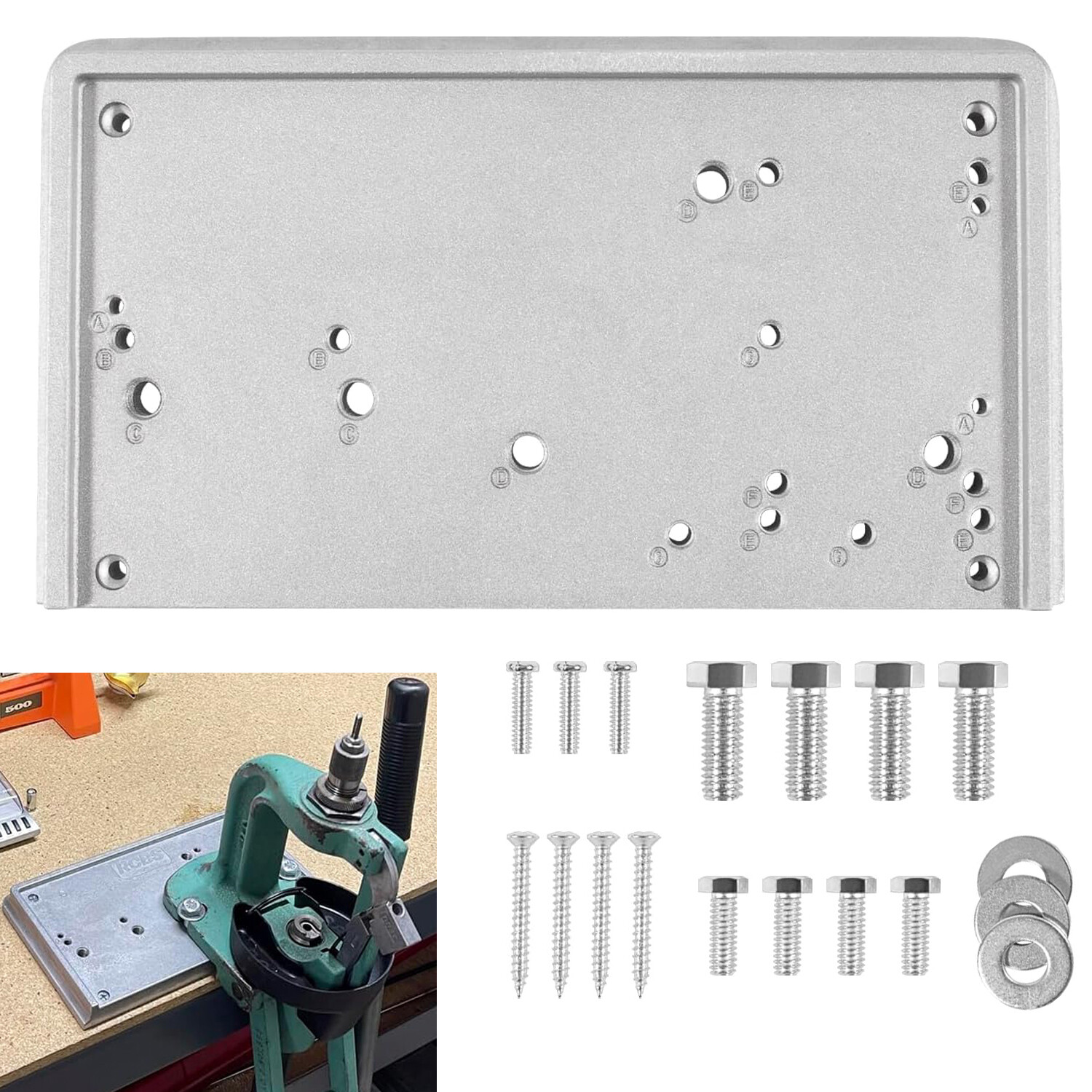 Replace 9282 Accessory Base Plate -3 (Grey) for A Variety of RCBS Presses & Tool