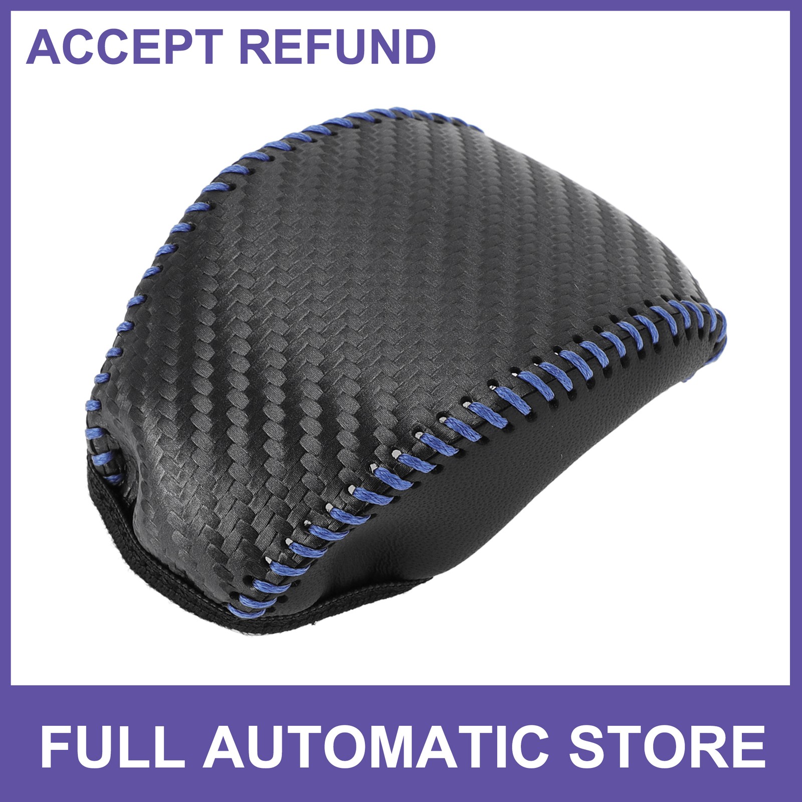 Car Gear Shift Knob Cover for Toyota RAV4 2019-2024 Black Carbon Fiber Blue New