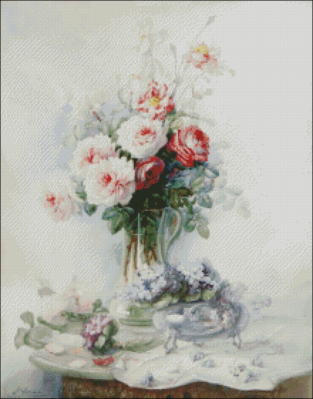 Chart Needlework Crafts DIY - Counted Cross Stitch Patterns - Flowers in Vase 22