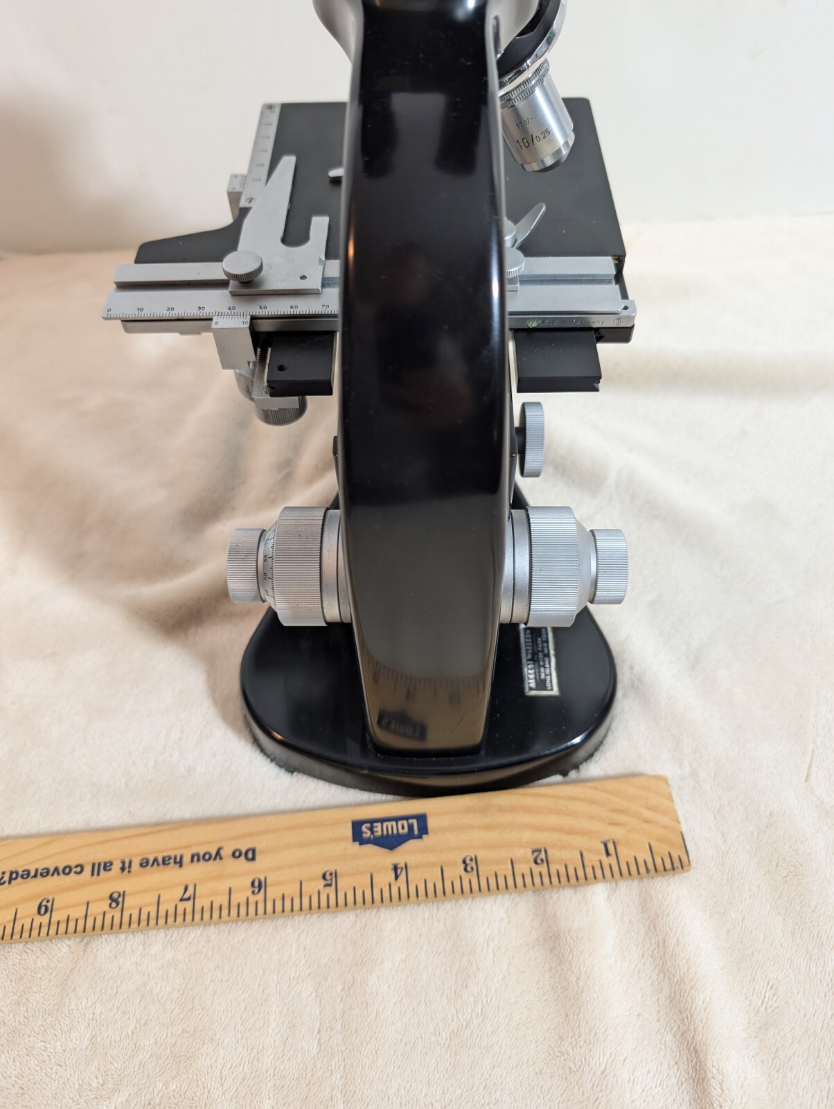 Leitz Wetzlar Binocular Microscope 4 Objectives Illuminator Case Manual Black