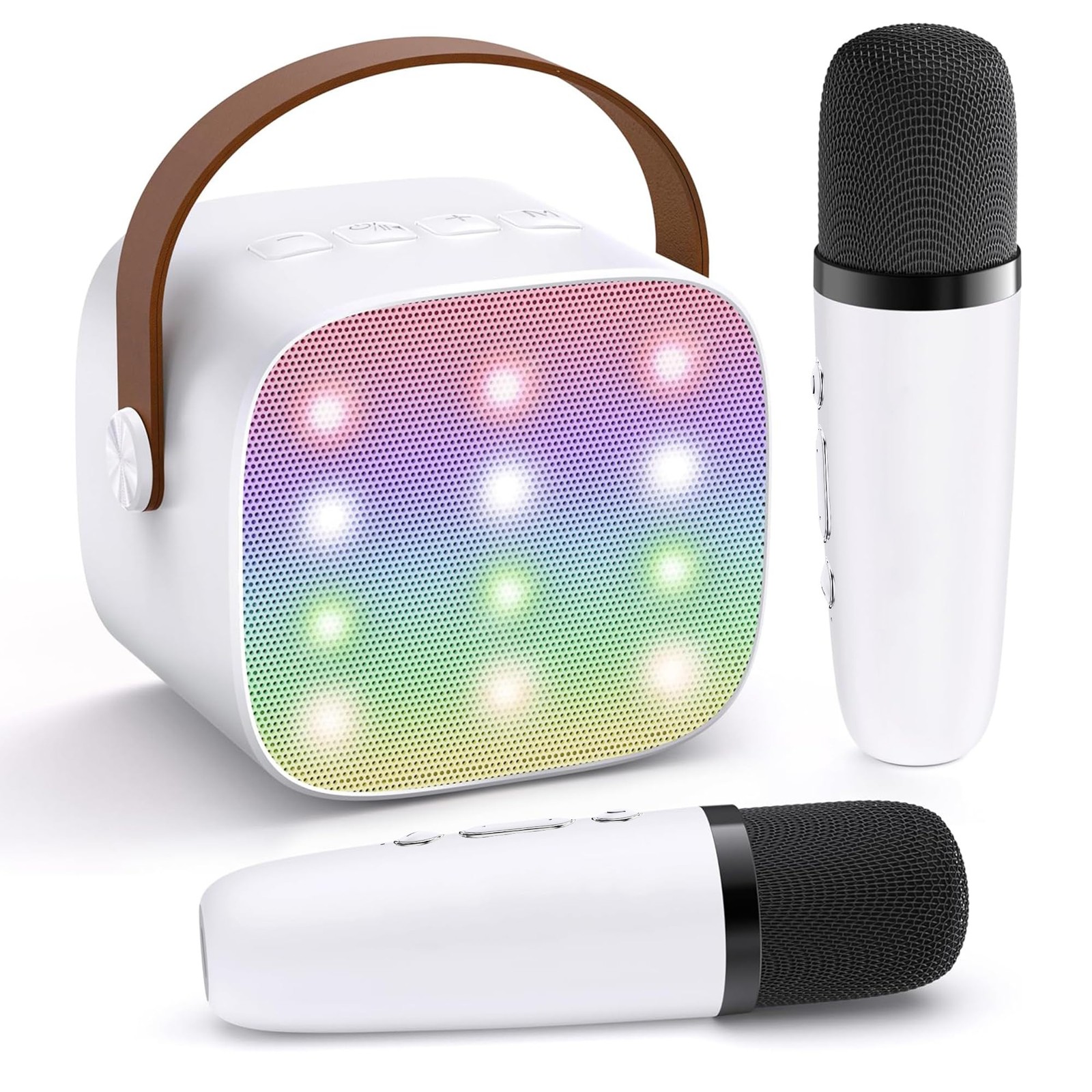 Mini Karaoke Machine for Kids Adults, Portable Bluetooth Speaker with 2 Wirel...