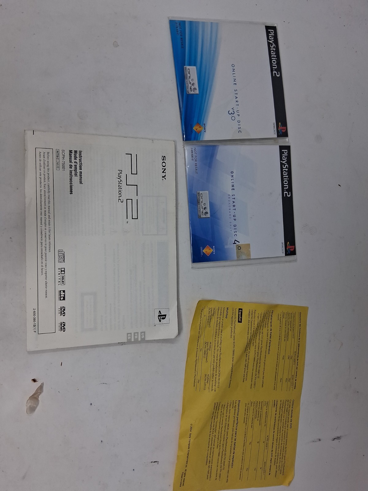 Playstation 2 Instruction Manual SCPH-75001 +start Up/Compatible Product List I