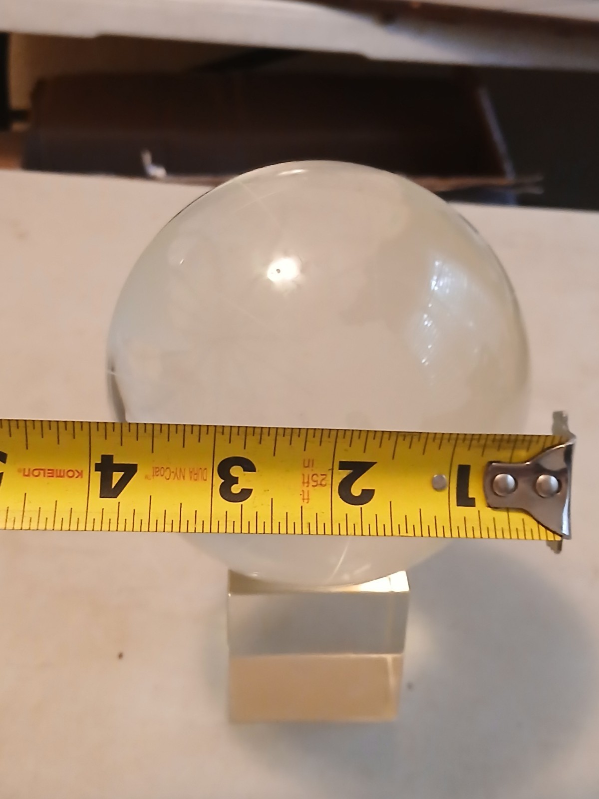 Vintage SOLID CRYSTAL WORLD GLOBE SPINNER WITH BASE