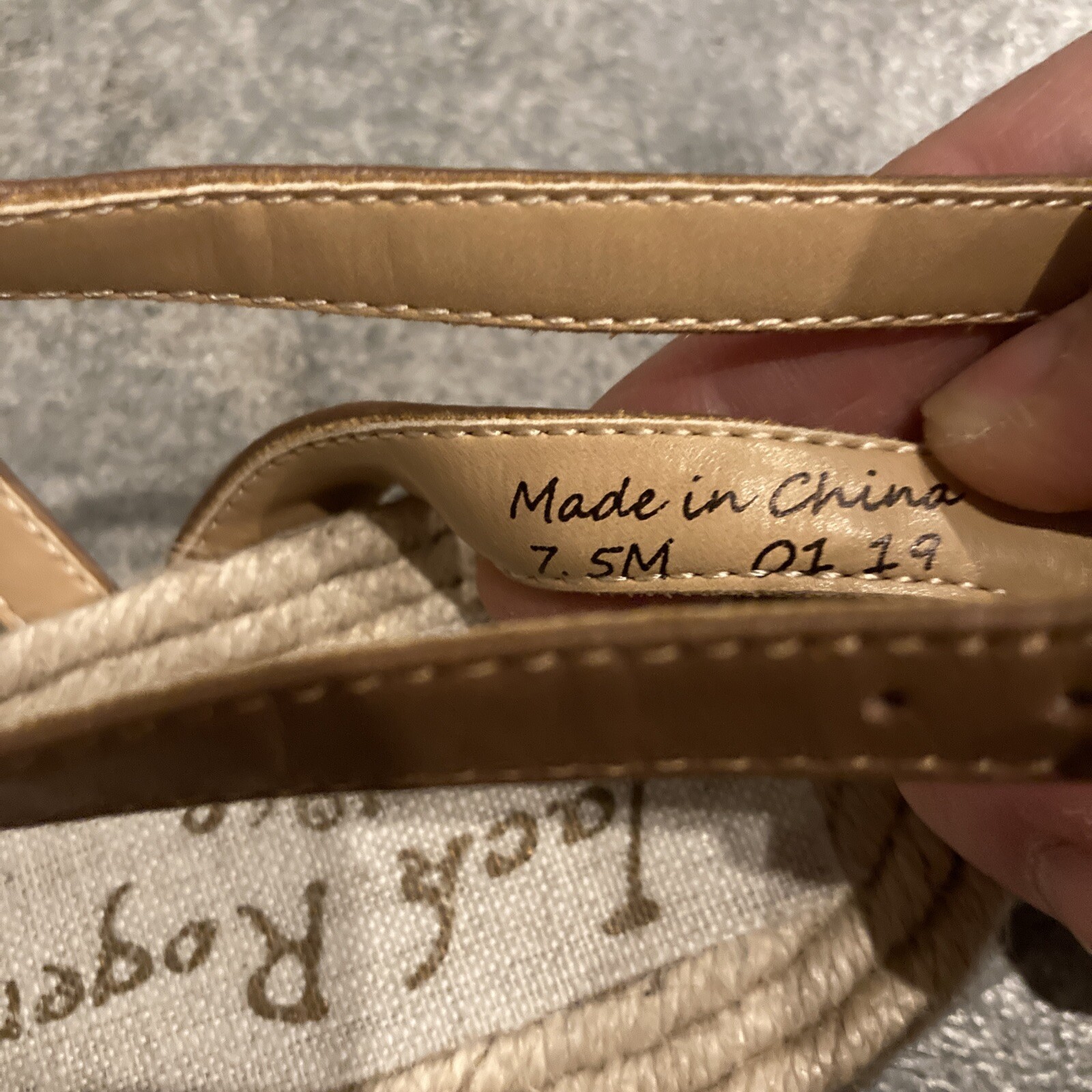 JACK ROGERS Evie Espadrille Sandal Thong Ankle Strap Leather Jute Brown 7.5 NEW