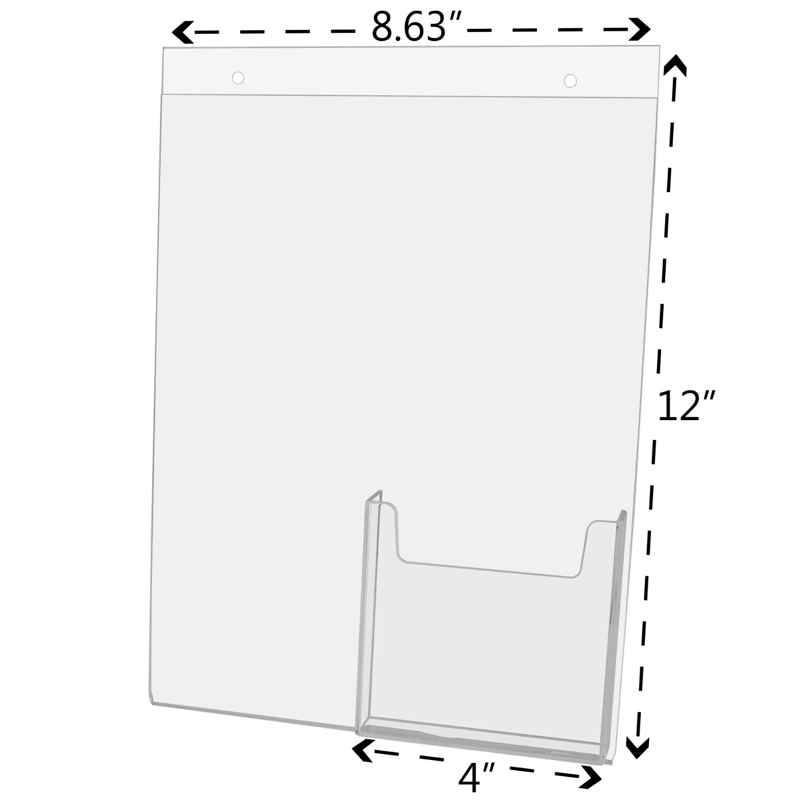Ad Frame Sign Holder 8.5"W x 11"H with Tri-Fold Brochure Pocket Qty 24