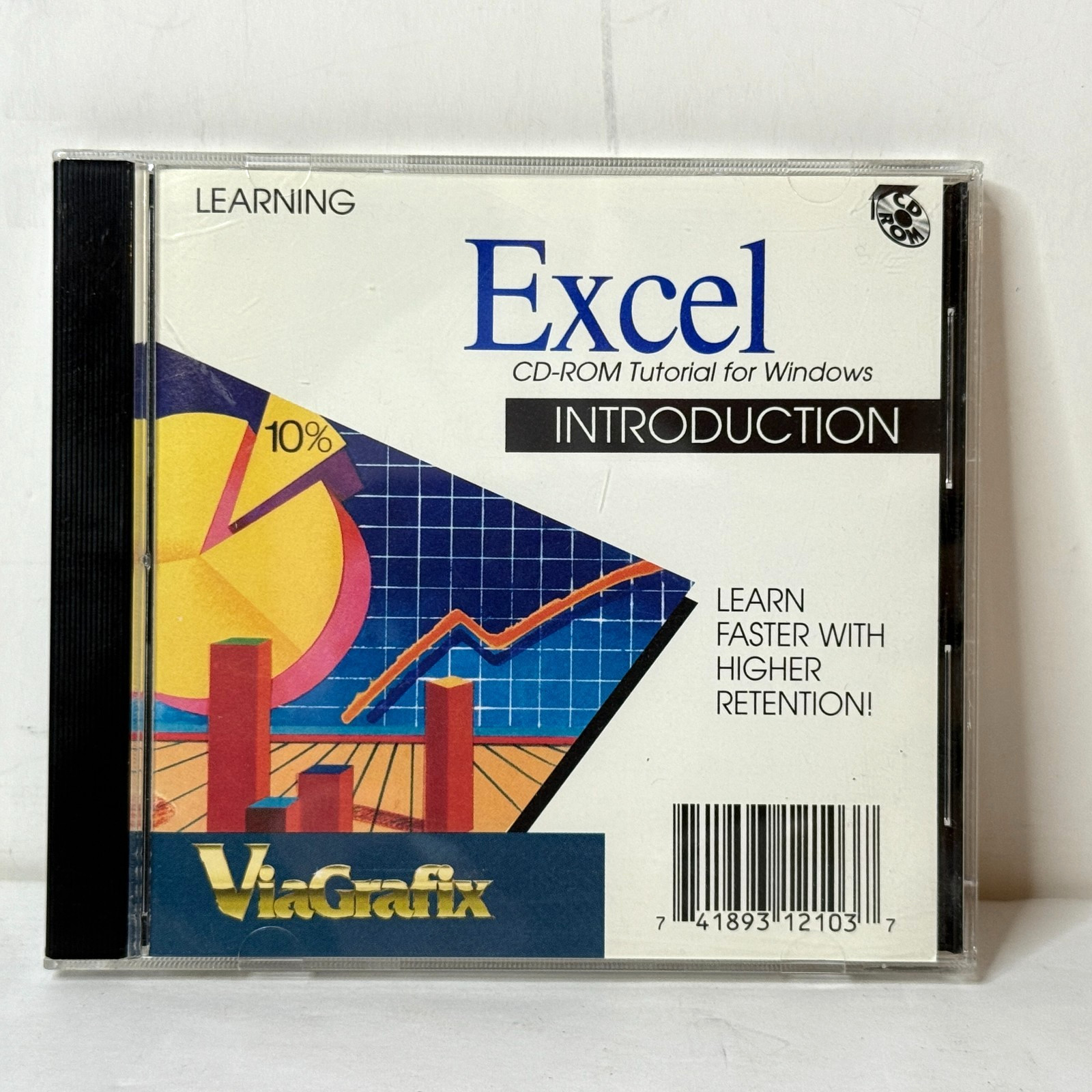 Learning Excel ViaGrafix 5.0 Vintage Software CD-ROM PC *B2G2 FREE*