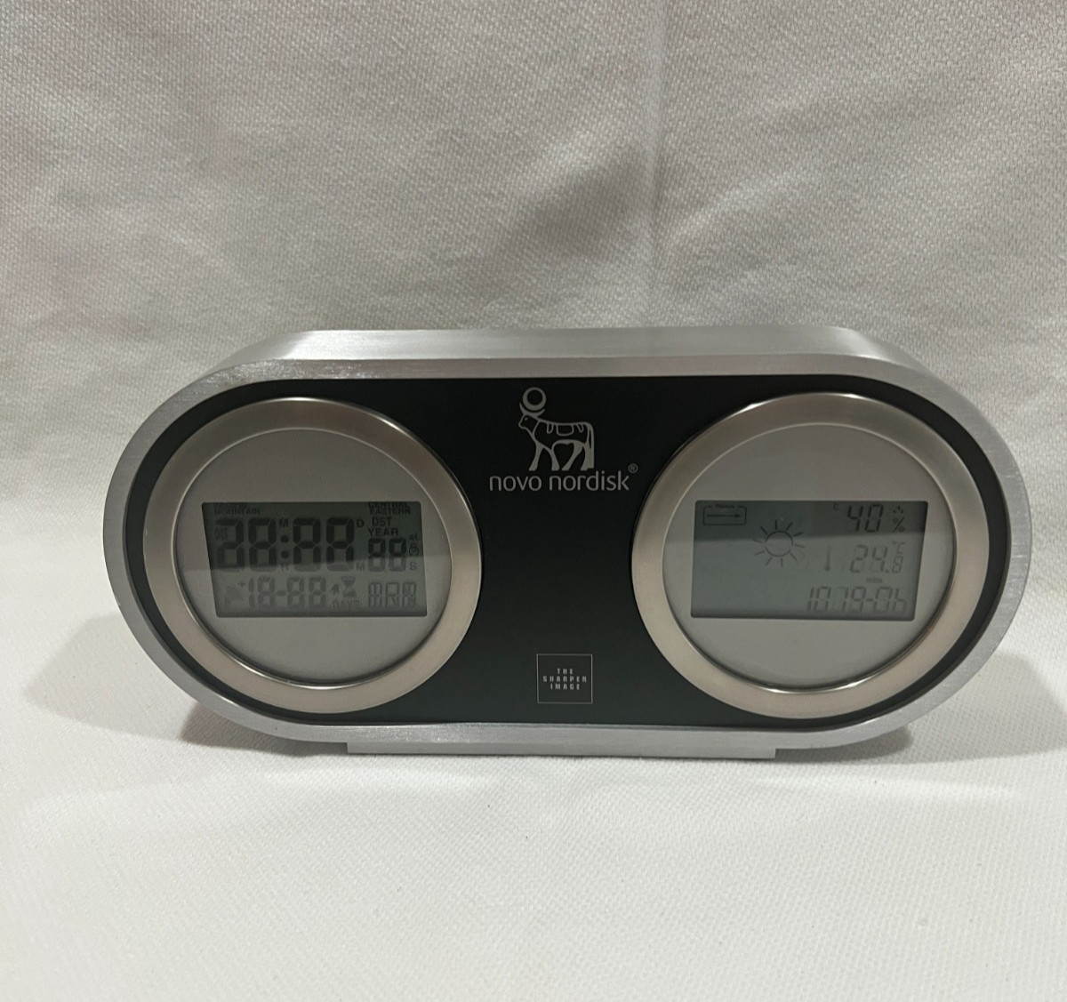 Sharper Image Hadrons Atomic Clock and Weather Station ~ Tested Novo Nordisk