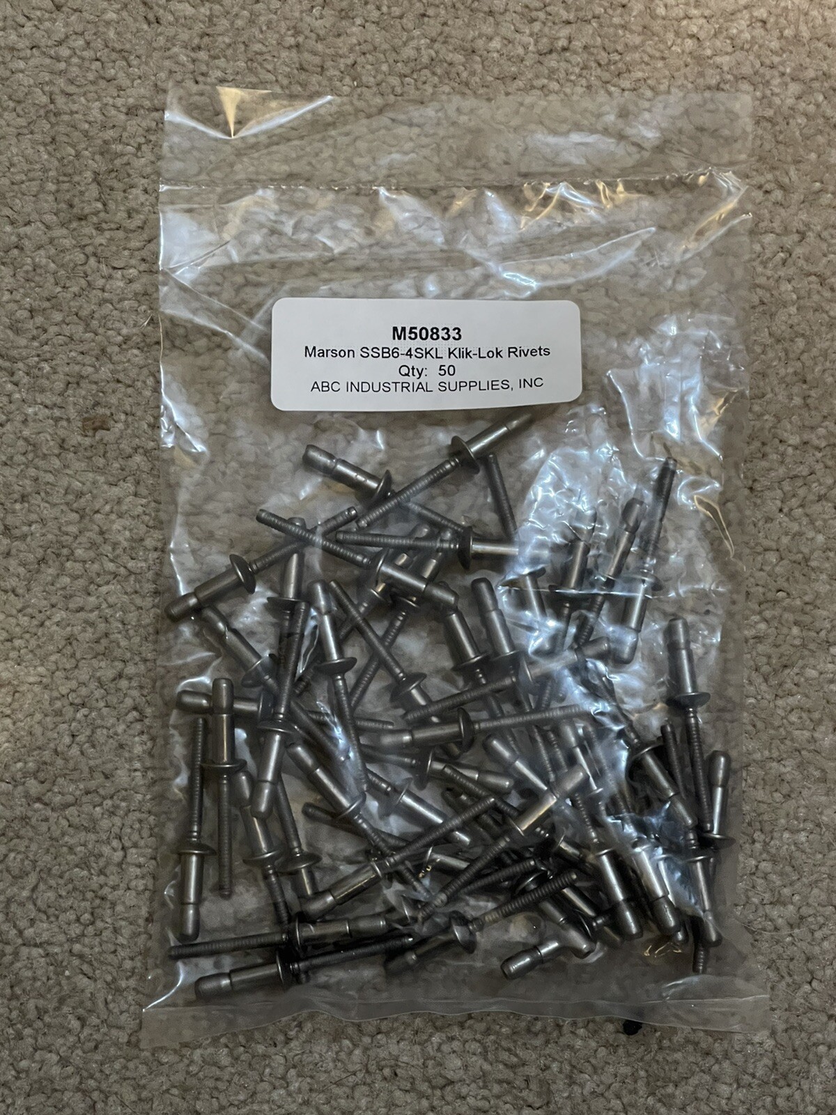 Marson Structural Rivets Stainless Steel-(6-4) 3/16" (0.062- 0.270 Grip) 100 Pcs