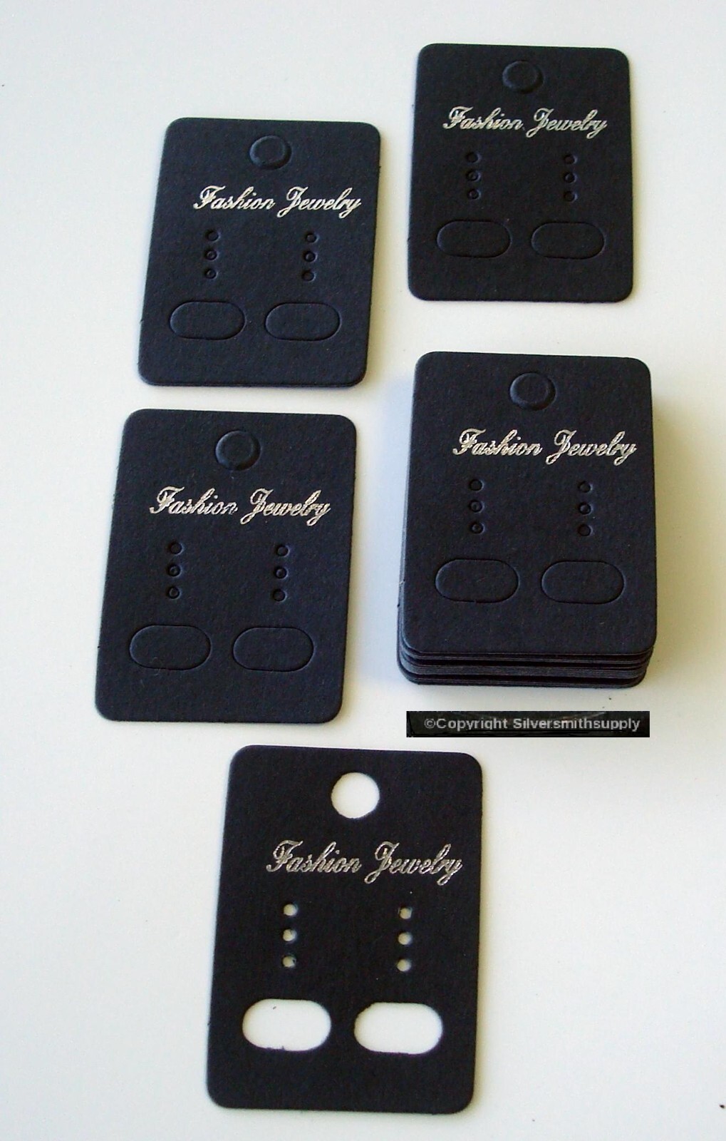 Earring display cards 45mm Black 25 cardboard post clip Necklace bracelet JD065