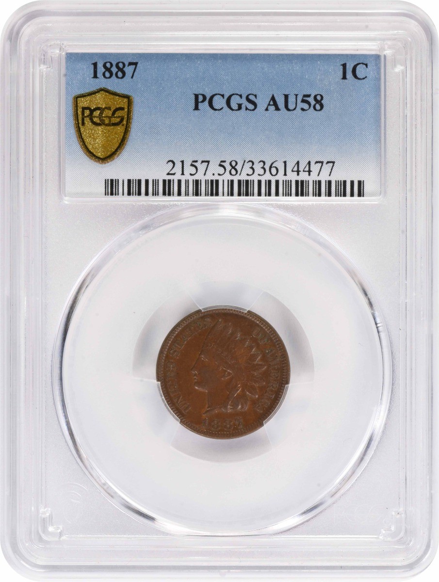 1887 Indian Cent AU58 PCGS