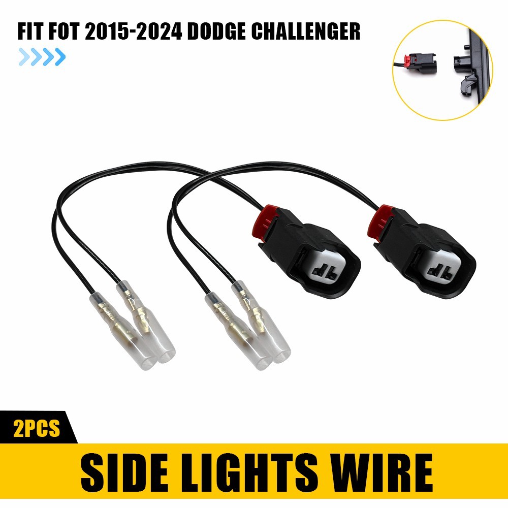 For Dodge Challenger 2015-25 2X Side Marker Light Plugs Power Cord Wire Harness