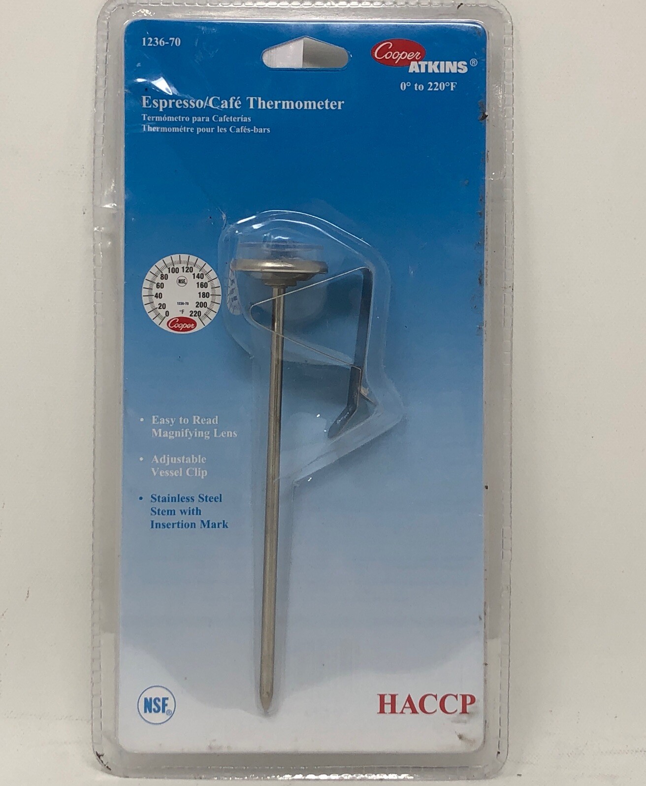 Cooper-Atkins Espresso Milk Frothing Thermometer 1236-70