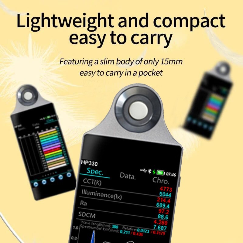 Portable Spectrometer CCT Lux Light Meter Tester Illuminometer with PC sortware