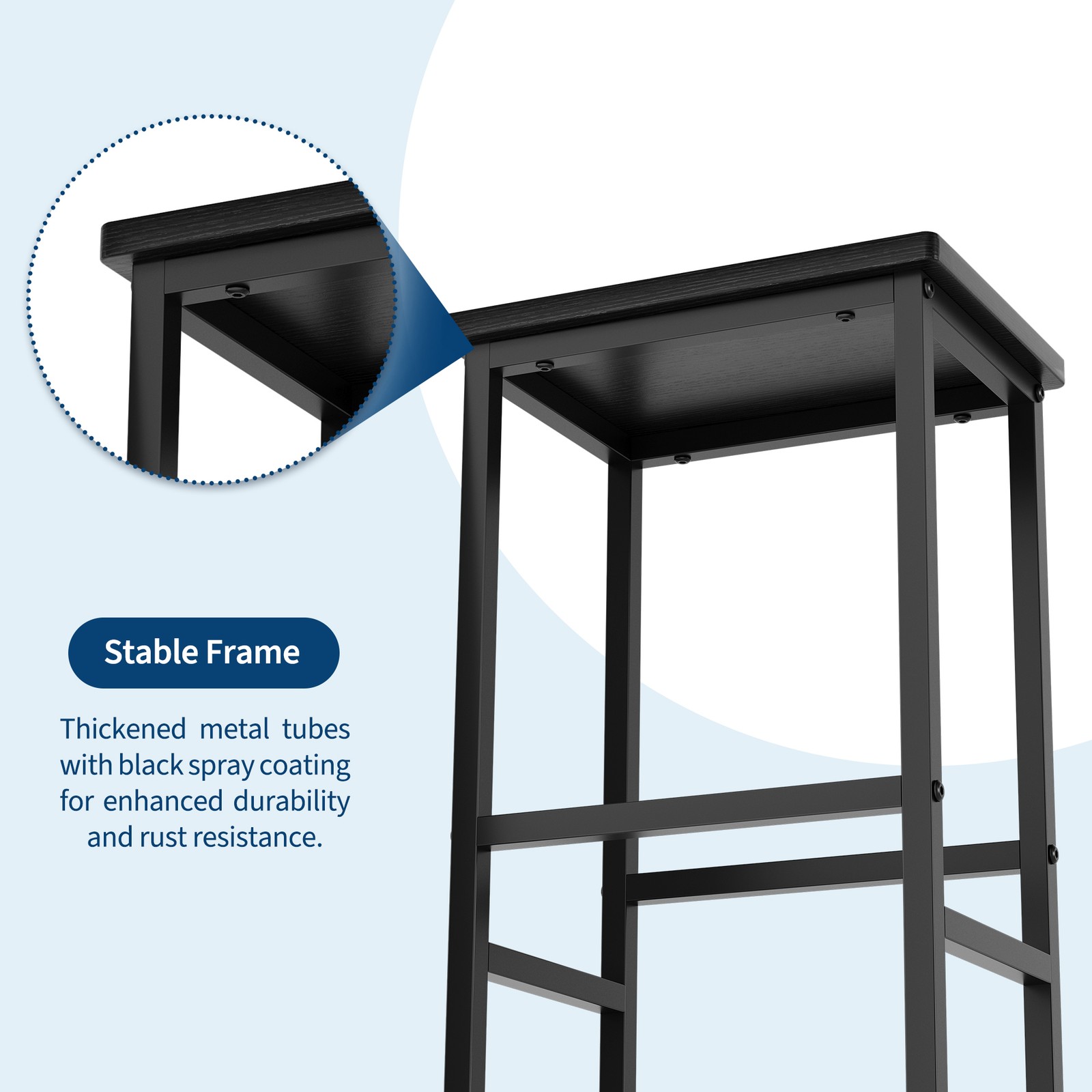 36" Dining Table Set for 2, Kitchen Table and 2 Bar Stools with Storage Shelves