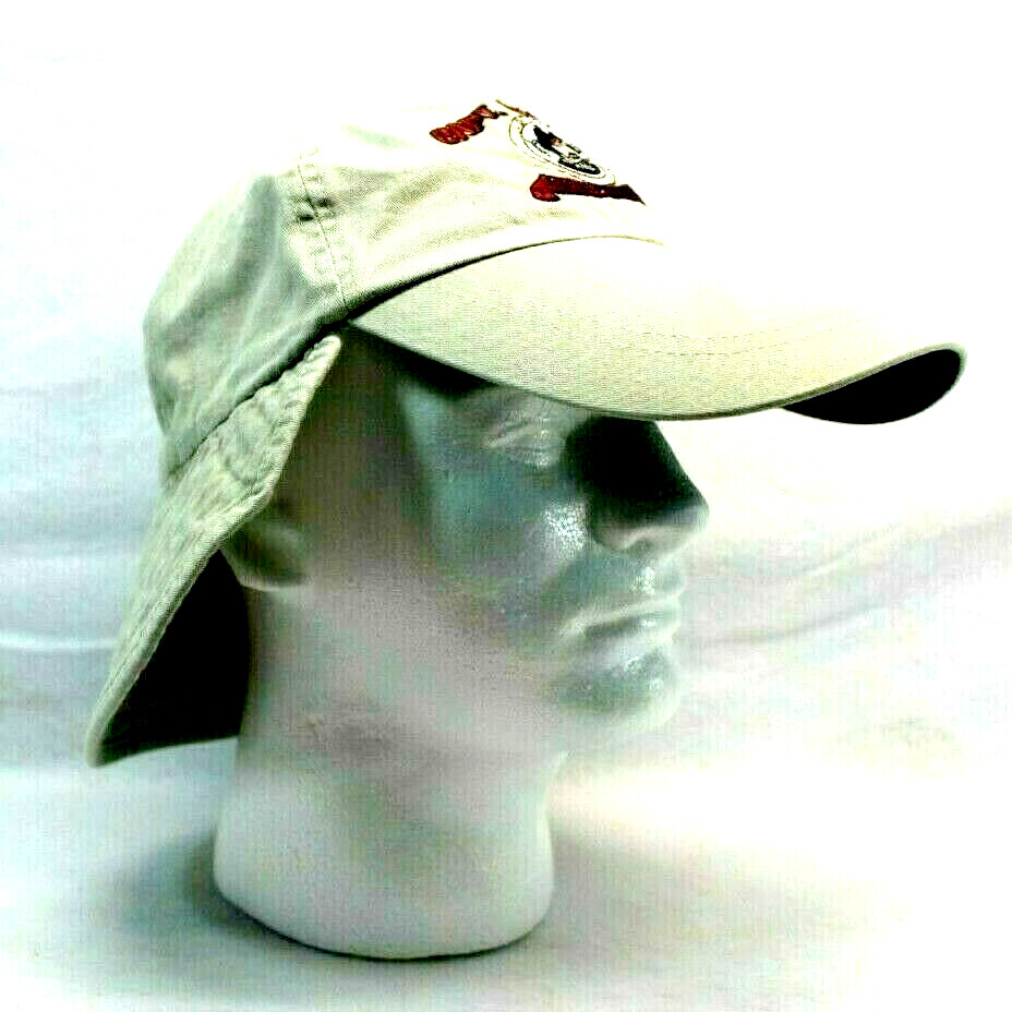 Captain Hooks Marina & Dive Center Khaki Fishing Cap Hat w/UV Neck Flap