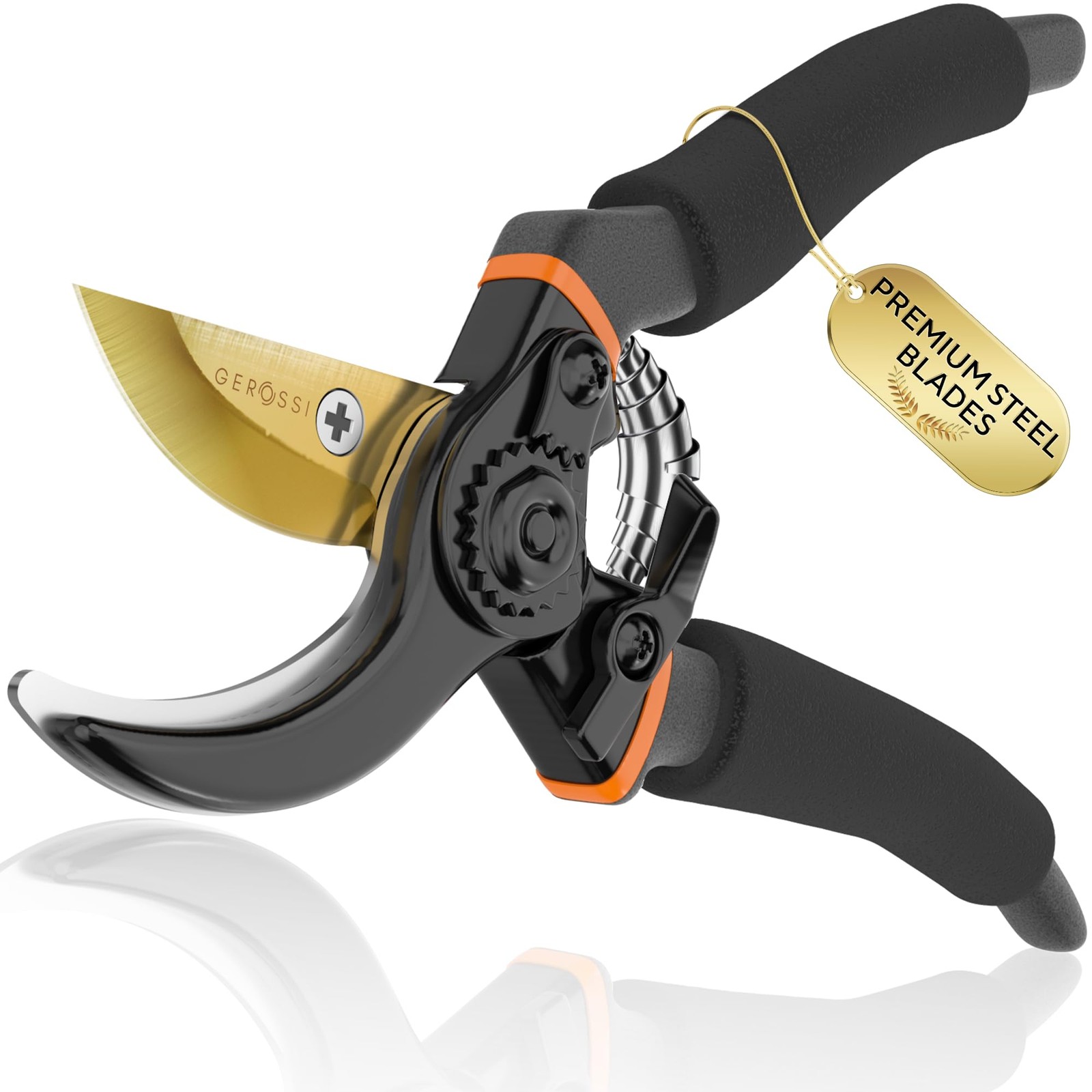 Premium Bypass Pruning Shears for your Garden - 0.75 inches, Orange