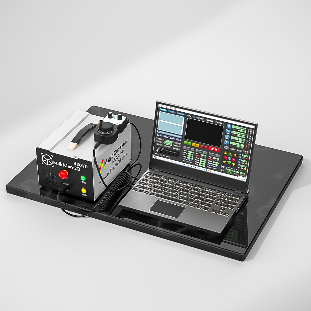 Mini UC300 Mach3 4-axis CNC Control Box with MPG Handwheel for Engarving Router