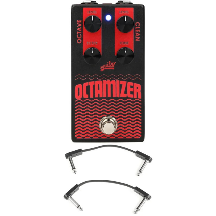 Aguilar Octamizer V2 Analog Bass Octave Pedal with EBS Patch Cables